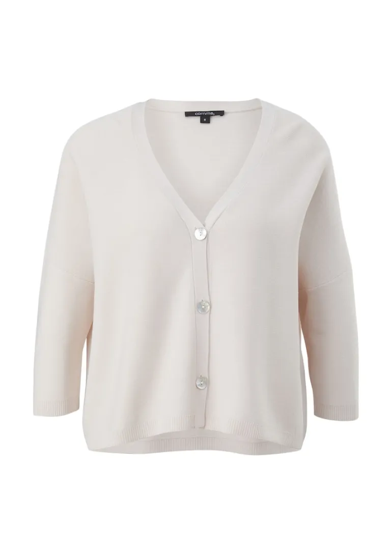 Feinstrick-Cardigan aus Viskosemix beige