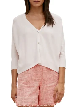 Feinstrick-Cardigan aus Viskosemix beige