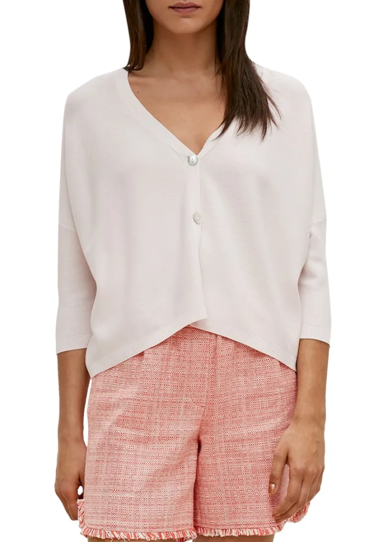 Feinstrick-Cardigan aus Viskosemix beige