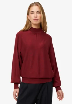 Feinstrickpullover mit Stehkragen cabernet