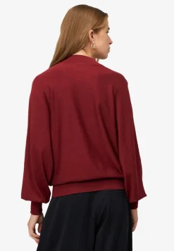 Feinstrickpullover mit Stehkragen cabernet