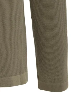 Feinstrickpullover mit V-Ausschnitt olive
