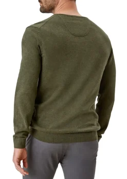 Feinstrickpullover mit V-Ausschnitt grün2