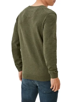 Feinstrickpullover mit V-Ausschnitt grün2