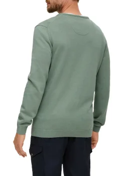 Feinstrickpullover mit V-Ausschnitt grün1