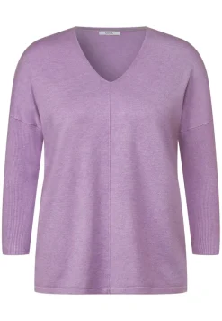 3/4 Feinstrick Pullover sporty lilac melange
