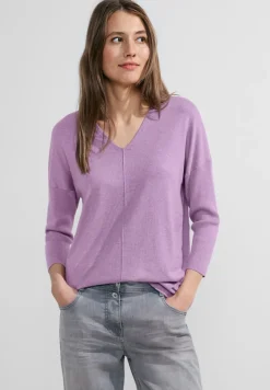 3/4 Feinstrick Pullover sporty lilac melange