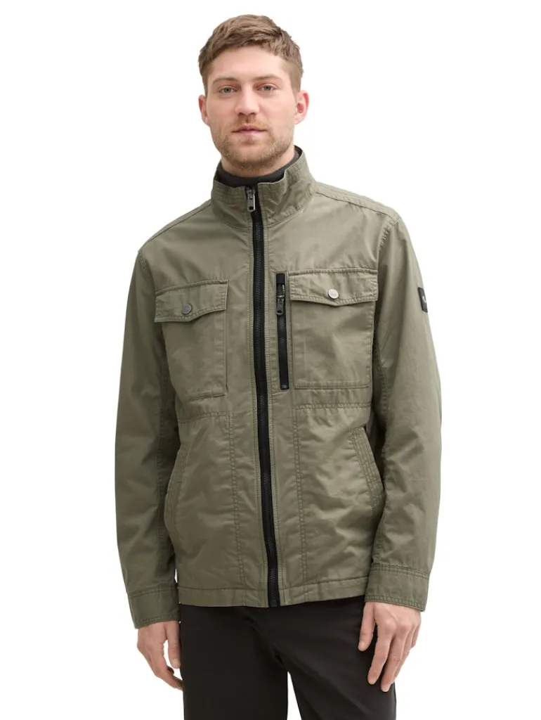 Feldjacke mit aufgesetzten Brusttaschen smokey olive green