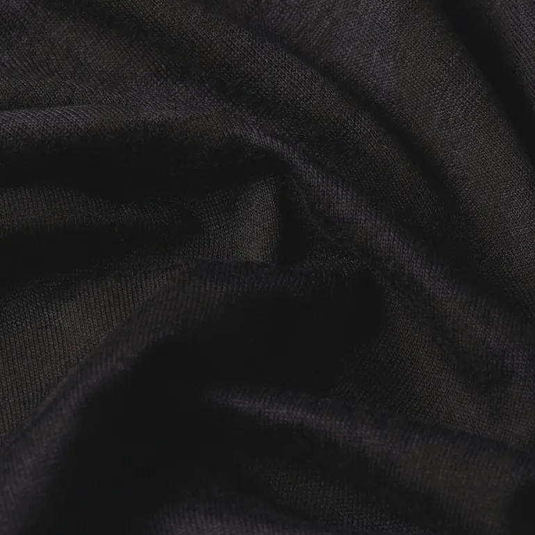 Fine lace aop slim r t wmn ls dk black lace wave