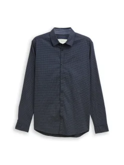 Fitted Hemd mit Muster navy mini spike design