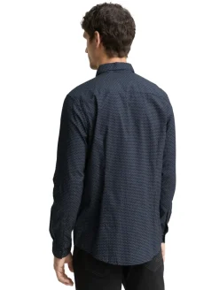 Fitted Hemd mit Muster navy mini spike design