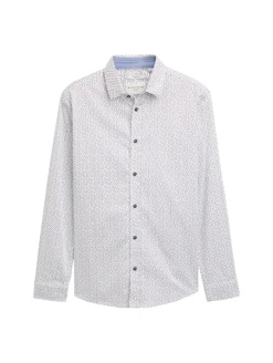 Fitted Hemd mit Muster white irregular design