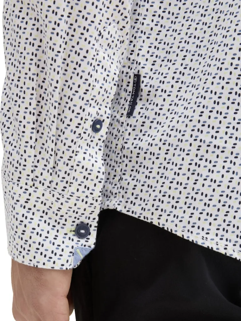 Fitted Hemd mit Muster white irregular design