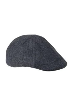 Flat Cap aus Wolle und Polyester mit Baumwollfutter rock grey