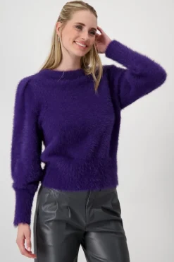 Flauschiger Pullover dark purple