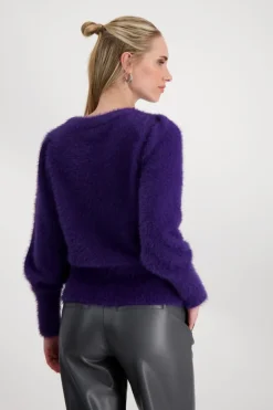 Flauschiger Pullover dark purple