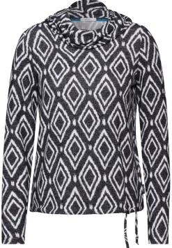 Flauschiges Shirt mit Print charcoal grey melange