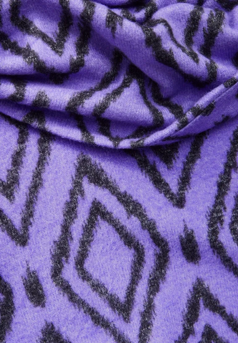 Flauschiges Shirt mit Print lilac melange