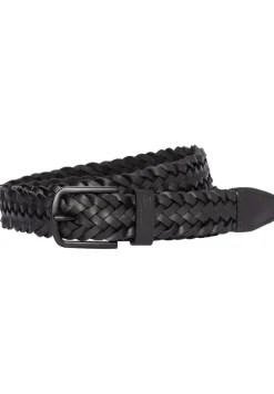 Flechtgürtel aus Leder asphalt