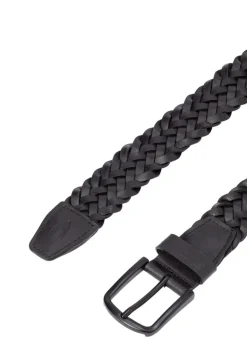 Flechtgürtel aus Leder asphalt