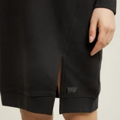 Flock print sw dress wmn dk black