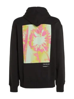 FLORAL GRAPHIC HOODIE ck black
