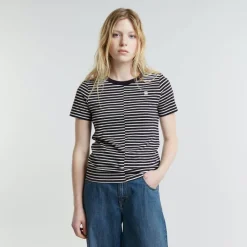 Front seam stripe r t wmn osaka blue-lt chalk stripe