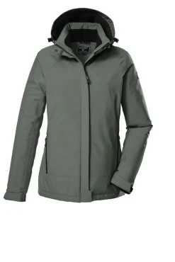 Funktionsjacke mit abzippbarer Kapuze 00738 grüngrau