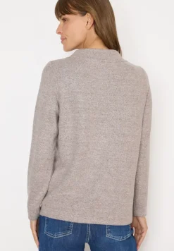 Funnelneck Melange Rippshirt chocolate mousse melange
