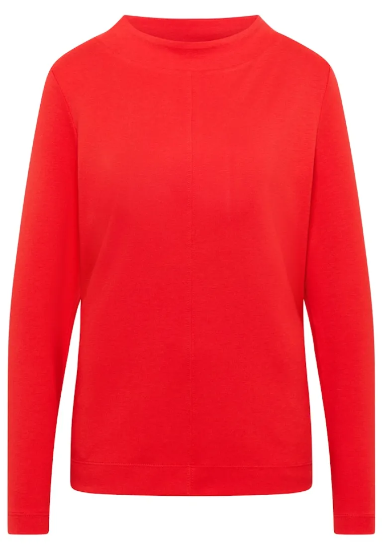 Funnelneck Shirt in Unifarbe pumpkin orange