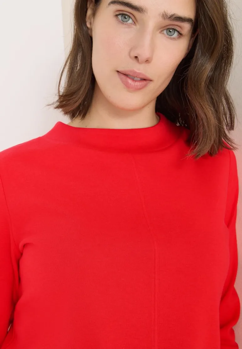 Funnelneck Shirt in Unifarbe pumpkin orange
