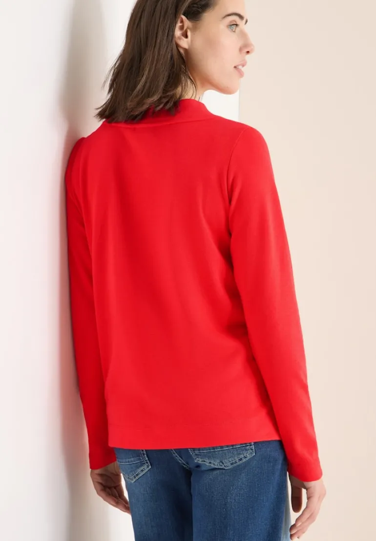 Funnelneck Shirt in Unifarbe pumpkin orange