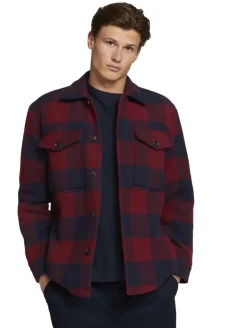 Gefütterte Hemdjacke mit Brusttaschen burgundy navy big vichy check