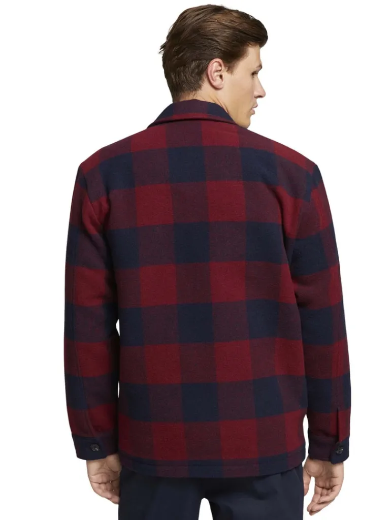 Gefütterte Hemdjacke mit Brusttaschen burgundy navy big vichy check