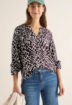 Gemusterte Bluse eggplant red