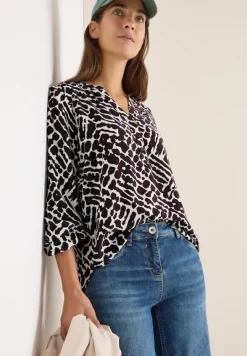 Gemusterte Bluse eggplant red