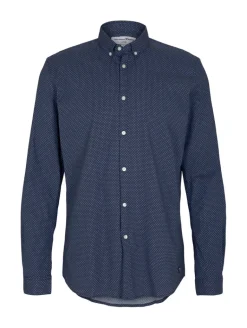 gemustertes Hemd navy dot cross print