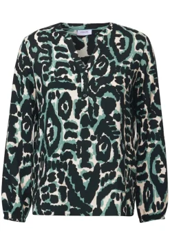 Gemusterte Tunika ink green