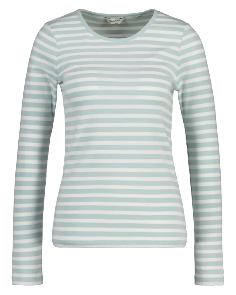 Geripptes Langarmshirt mit Streifen dusty turquoise