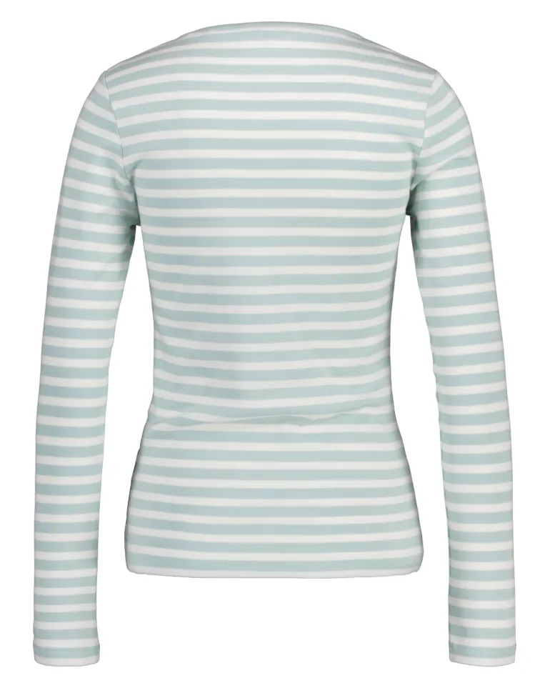 Geripptes Langarmshirt mit Streifen dusty turquoise