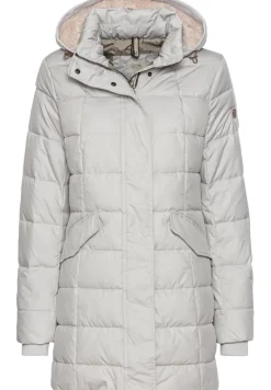 Gesteppte Jacke mit abnehmbarer Kapuze silver