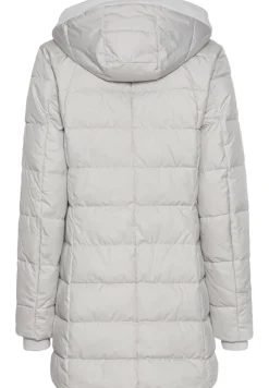 Gesteppte Jacke mit abnehmbarer Kapuze silver