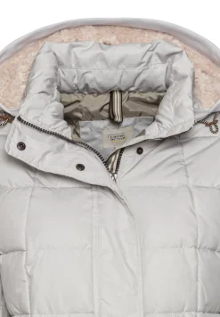 Gesteppte Jacke mit abnehmbarer Kapuze silver