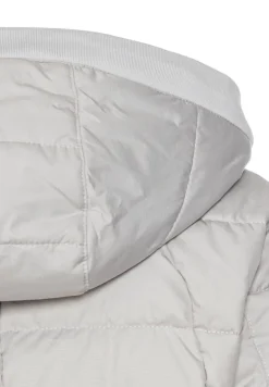 Gesteppte Jacke mit abnehmbarer Kapuze silver