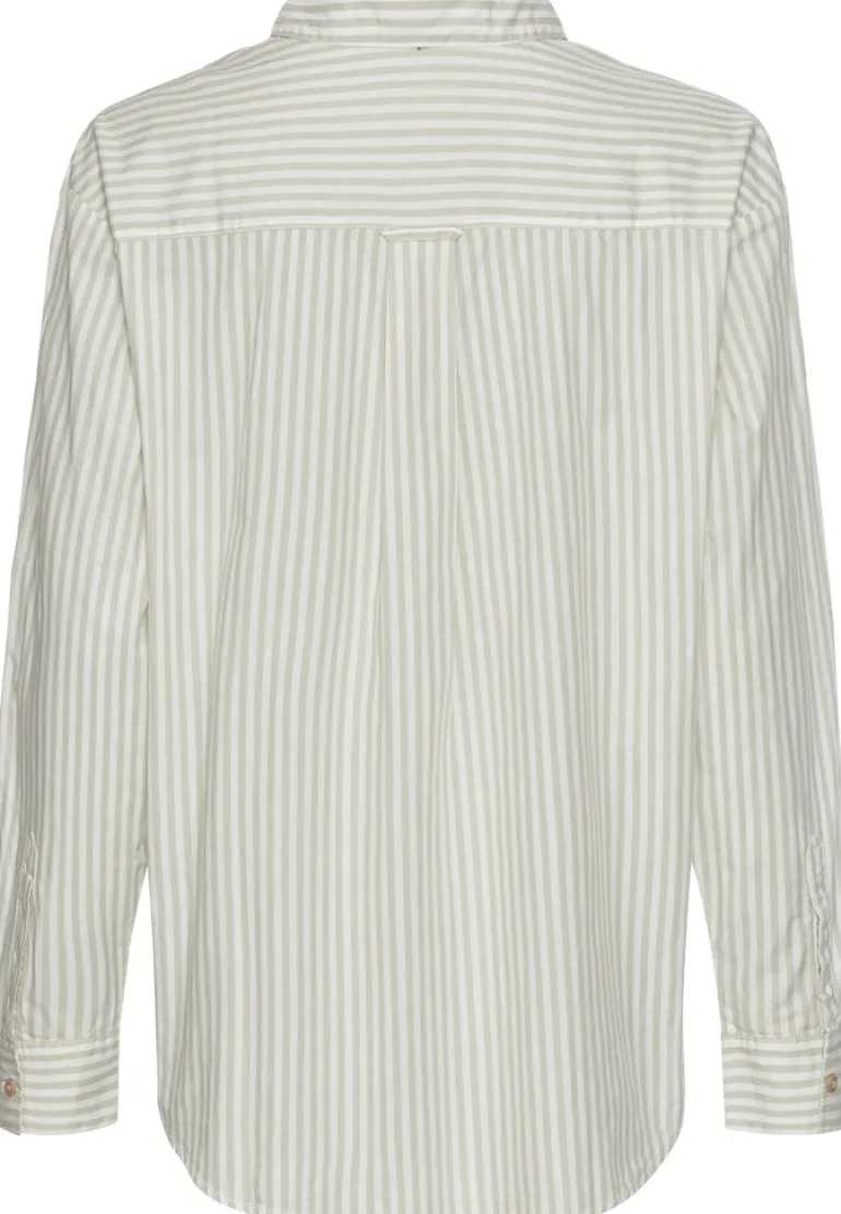 Gestreifte Bluse aus reiner Baumwolle eukalyptus stripes