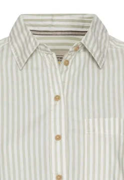 Gestreifte Bluse aus reiner Baumwolle eukalyptus stripes