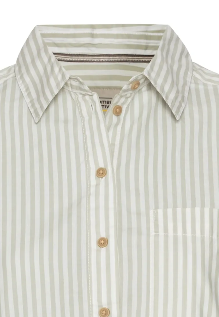 Gestreifte Bluse aus reiner Baumwolle eukalyptus stripes
