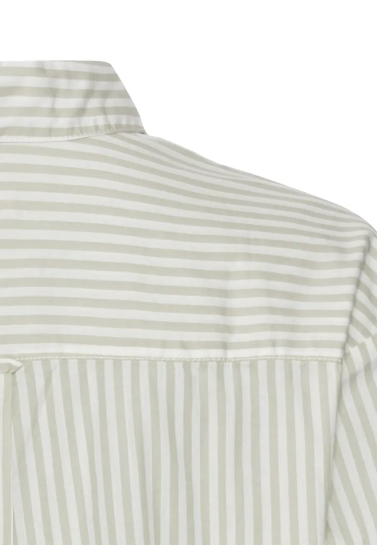 Gestreifte Bluse aus reiner Baumwolle eukalyptus stripes