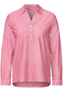 Gestreifte Oxford Bluse granita red