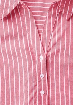 Gestreifte Oxford Bluse granita red